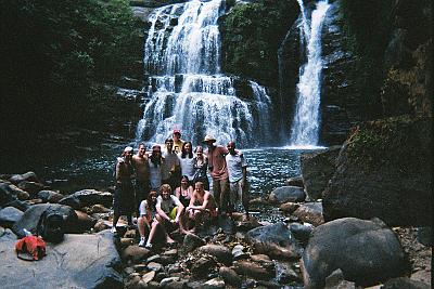 group at the water falls
